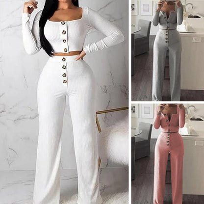 Women's Long Sleeve Cardigan Slim Buttoned Casual Suit
