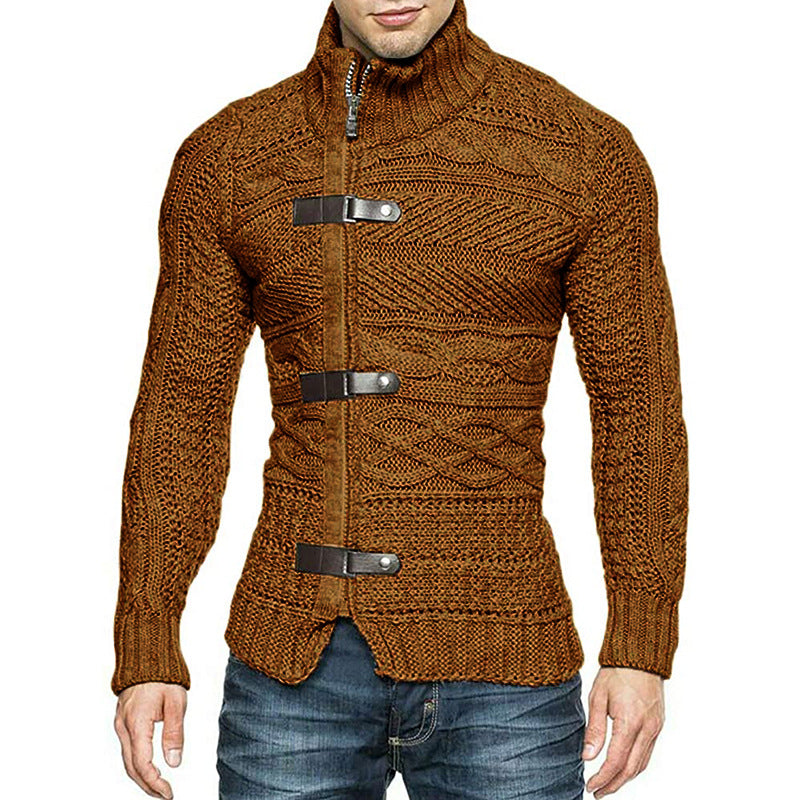 Men's Turtleneck Button Down Sweater