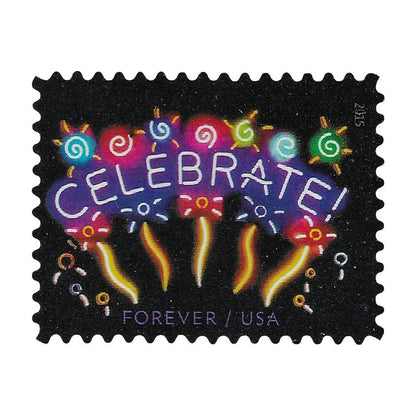 (2015) USPS Neon Celebrate! Forever Stamps