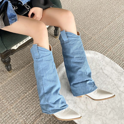 2022 Denim Modern Y2K Tall Boots For Women