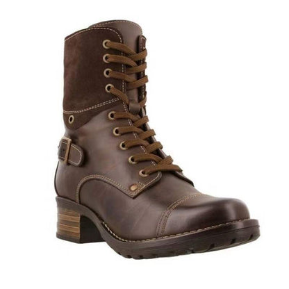 Chunky-heel Lace-up Boots For Women