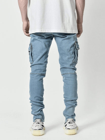 Men's Side Pocket Slim Jeans Hip Hop Style Jeans