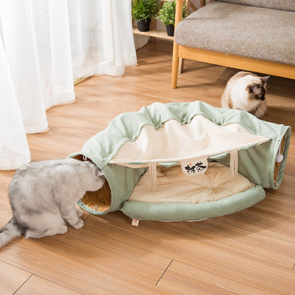 Foldable Cute Cat Creative Game Tunnel Pet Bed