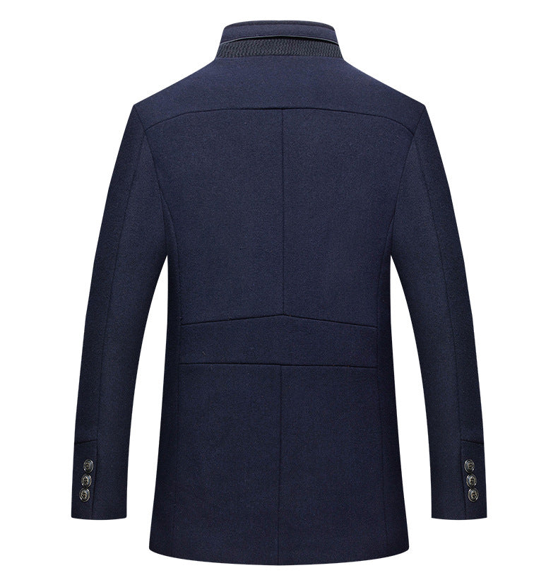 Men's Wool Stand Collar Slim Fit Jacket