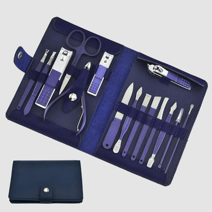 Blue Manicure Nail Clipper Spray Paint Process Beauty Pedicure Manicure Tool Set