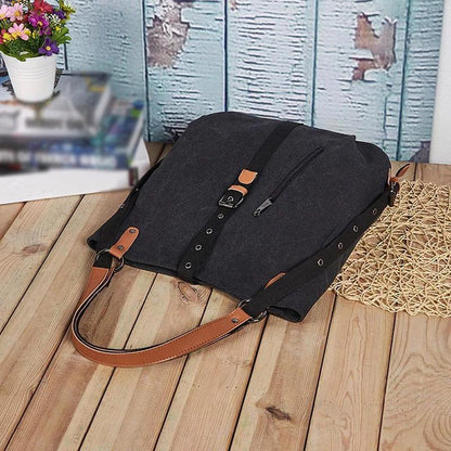 Canvas Backpack-Shoulder Bag with Extra Large Capacity