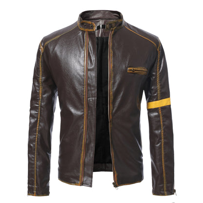 Men's Casual Motorcycle Leather Jacket