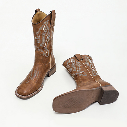 Women's Western Vintage Style Embroidered Boots