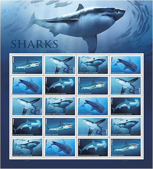 2017 USPS Shark First Class Forever Postage Stamps