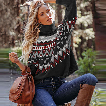 Women's Ethnic Pattern Knit Sweater