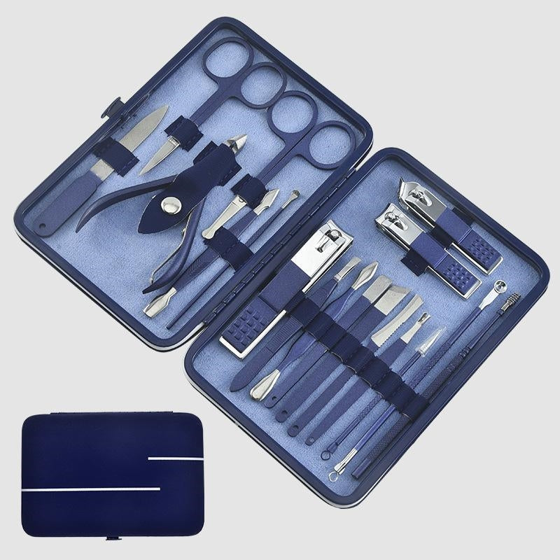 Blue Manicure Nail Clipper Spray Paint Process Beauty Pedicure Manicure Tool Set