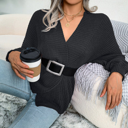Casual Solid Knit Cardigan For Women