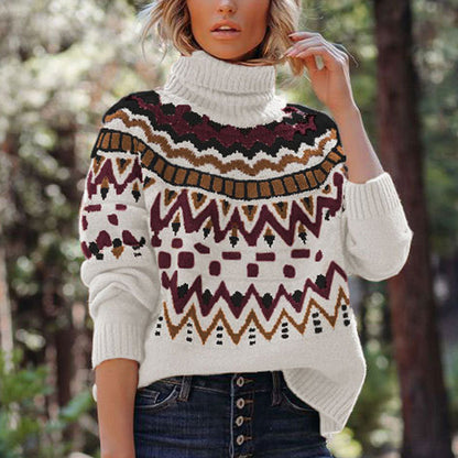 Women's Ethnic Pattern Knit Sweater