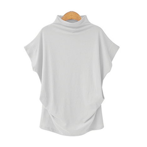 Women's Autumn Half Turtleneck Casual Short Sleeve T-Shirt