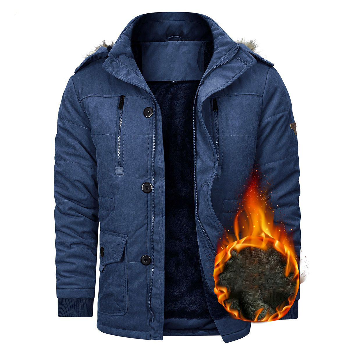 Men's Winter Lined Fleece Jacket