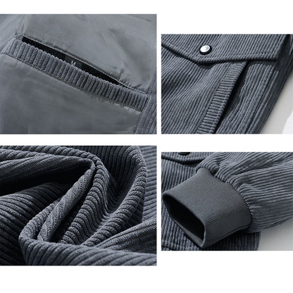 Men's Corduroy Cardigan Pocket Casual Jacket