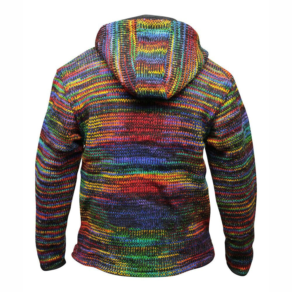 Men's Cardigan Jacket Winter Sweater Color Stitched Cardigan Coat