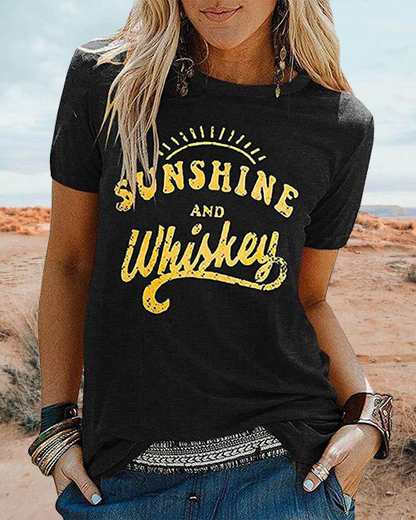 Women's T-Shirt Sunshine And Whiskey Tee