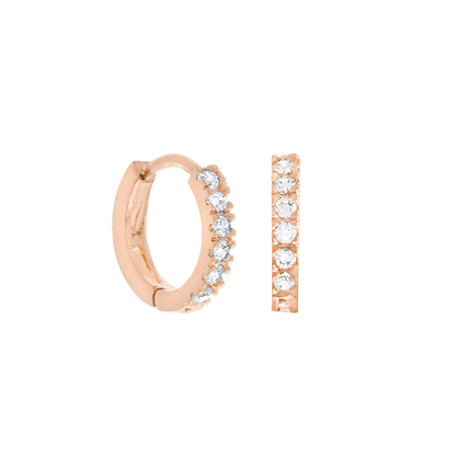 18k Gold Plated Earring Cubic Mini Hoops