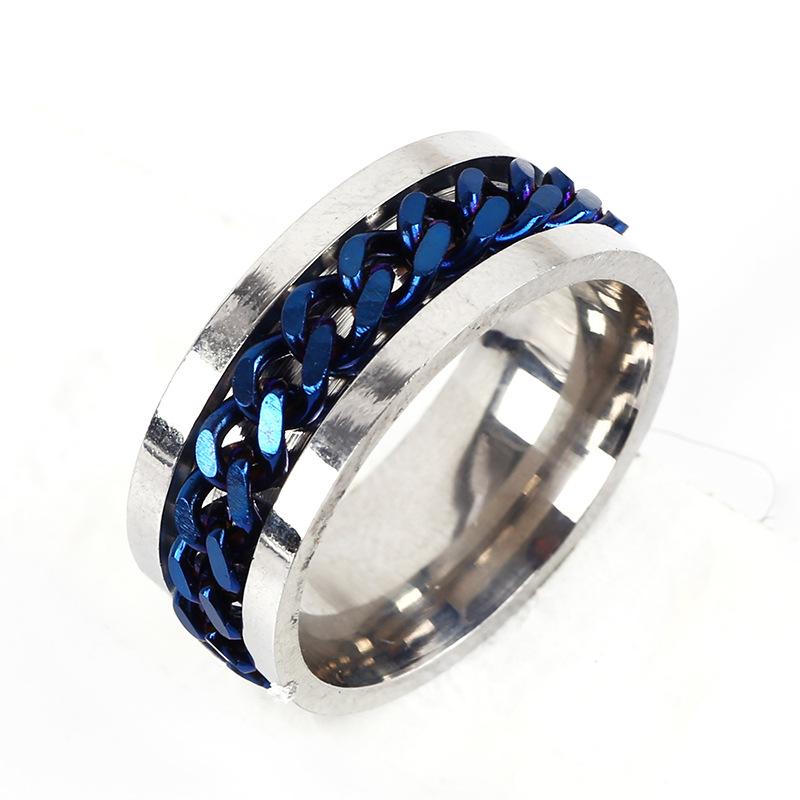 Men's Stainless Steel Ring Chain Rotating Jewelry