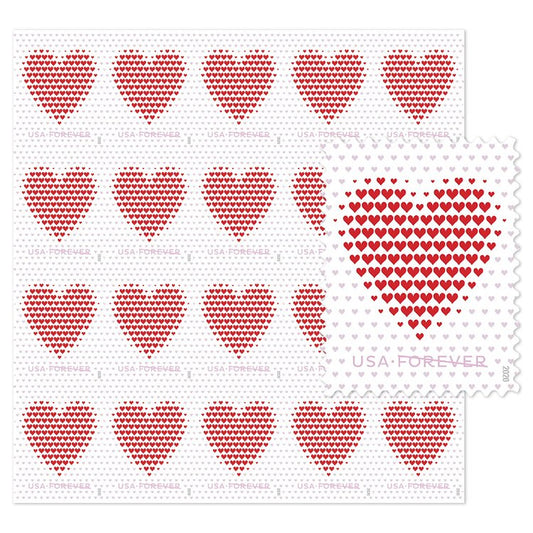 (2020) USPS Made Of Hearts Forever Stamps