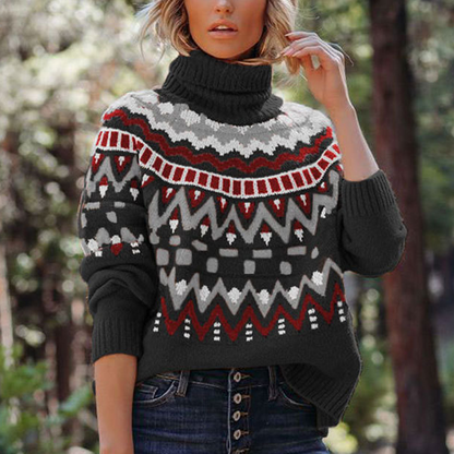 Women's Ethnic Pattern Knit Sweater