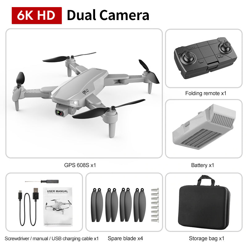 6K Dual Camera Drone 5G Signal GPS Foldable UAV Drone
