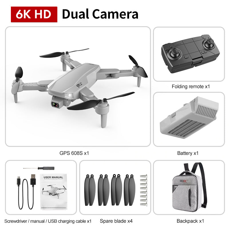 6K Dual Camera Drone 5G Signal GPS Foldable UAV Drone