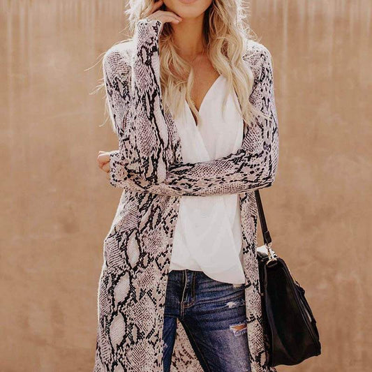 Women's Long-Sleeve Printed Pattern Kimono Outerwear