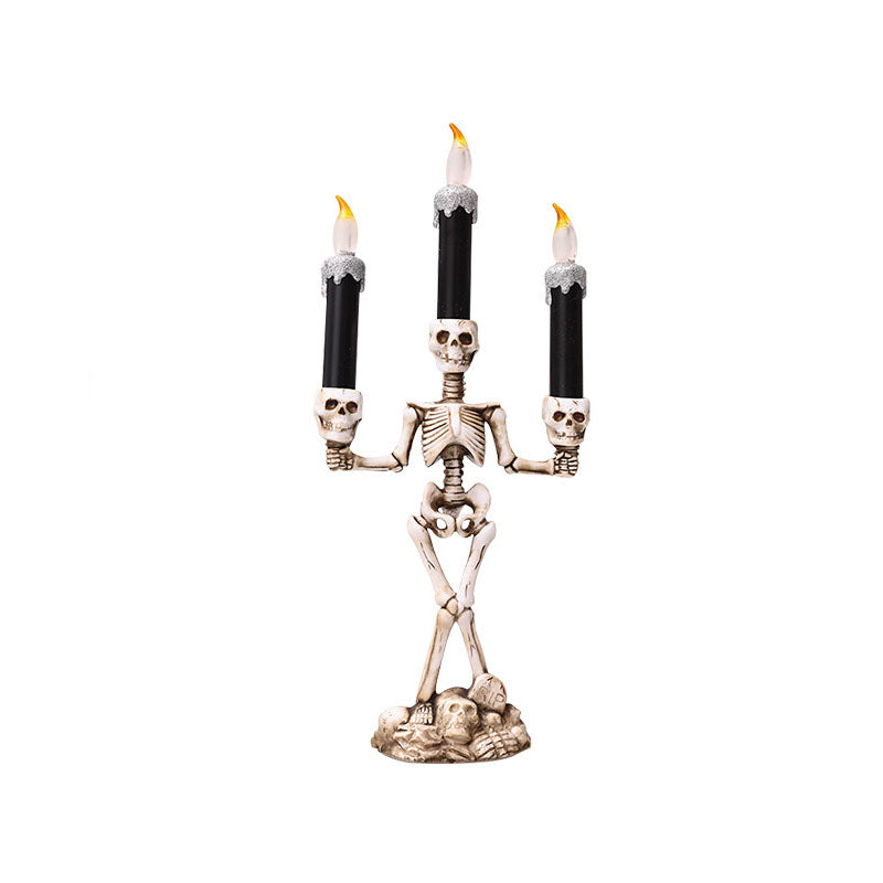 Halloween Horror Skull Candle Decoration Electronic Glowing Light