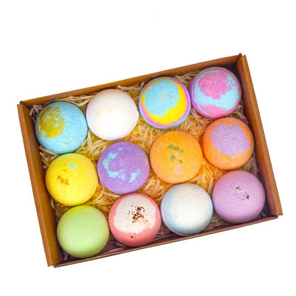 12 Piece Bath Bomb Set with Rose Essential Oil