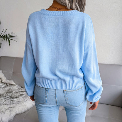 Cropped Cloud Cardigan Sweater For Women