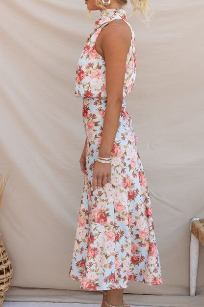 Sleeveless Floral Maxi Dress For Women