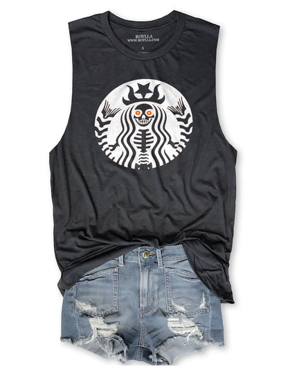 Halloween Starbucks Skeleton Women's Tank Tops