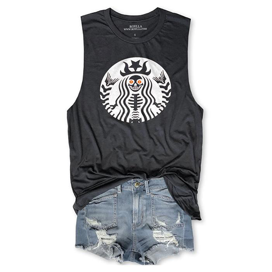 Halloween Starbucks Skeleton Women's Tank Tops