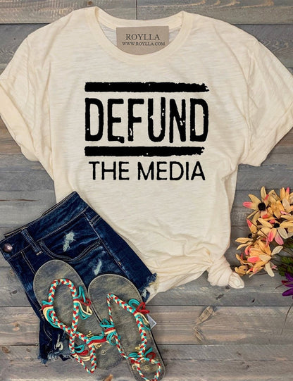 Defund The Media Womens Graphic T-Shirts