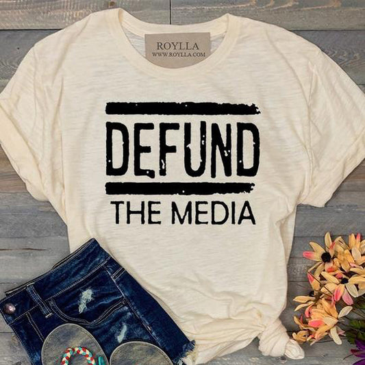 Defund The Media Womens Graphic T-Shirts