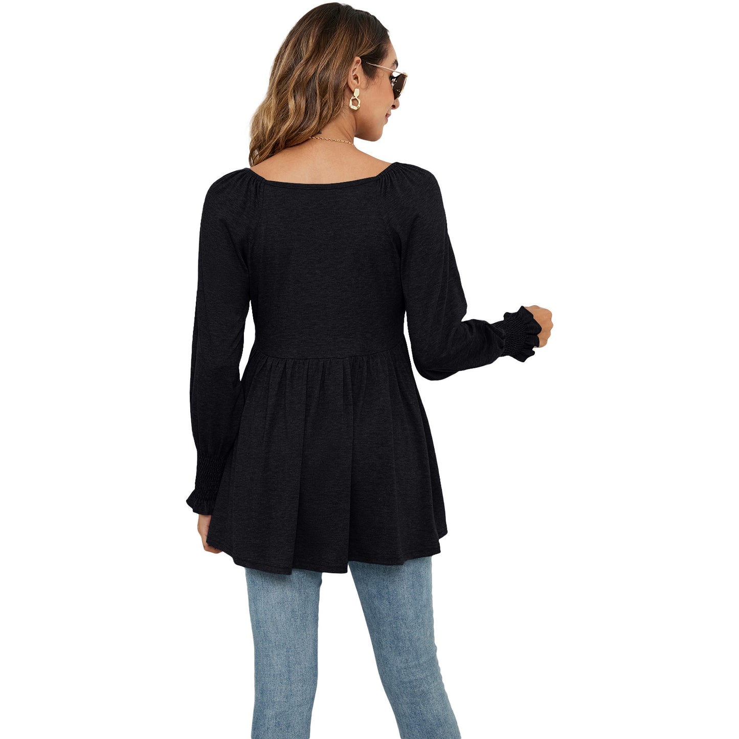 Women's V-Neck Casual Long Sleeves Blouses