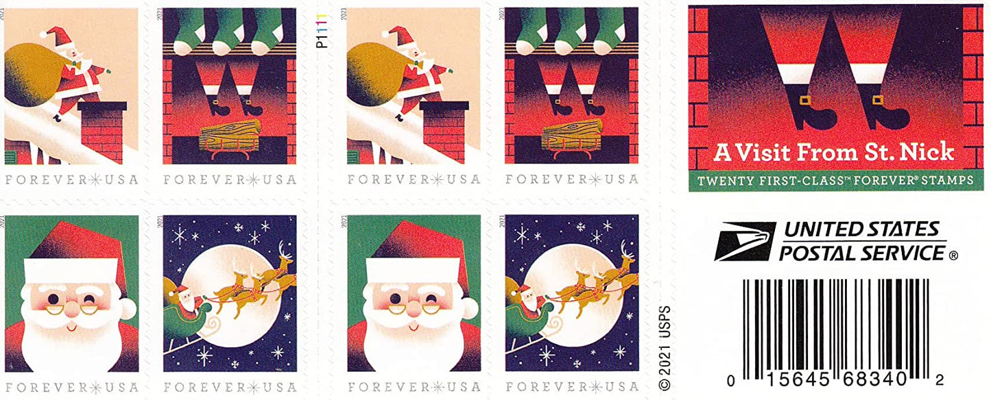 USPS A Visit from St Nick Forever First Class Postage Stamps