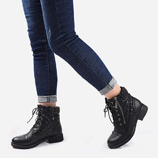 Casual Lace-Up Mid Boots For Women