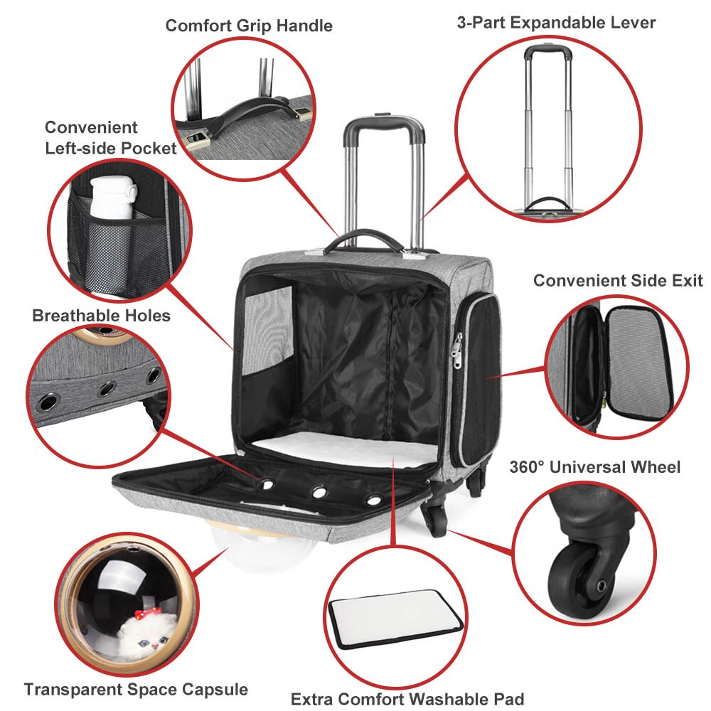 Outing Pet Backpack Portable Picnic Pet Trolley Case