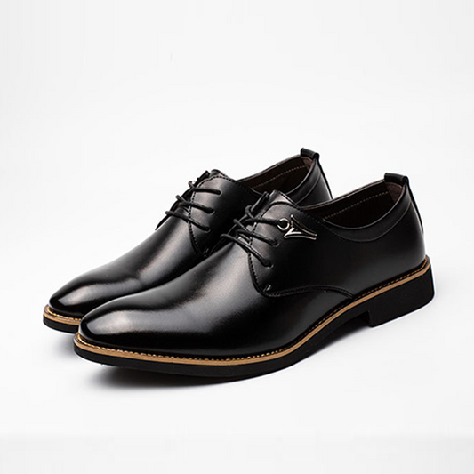 Men'S Lace-Up Pointed Toe Business Shoes