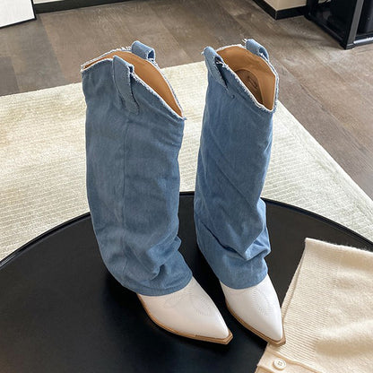 2022 Denim Modern Y2K Tall Boots For Women