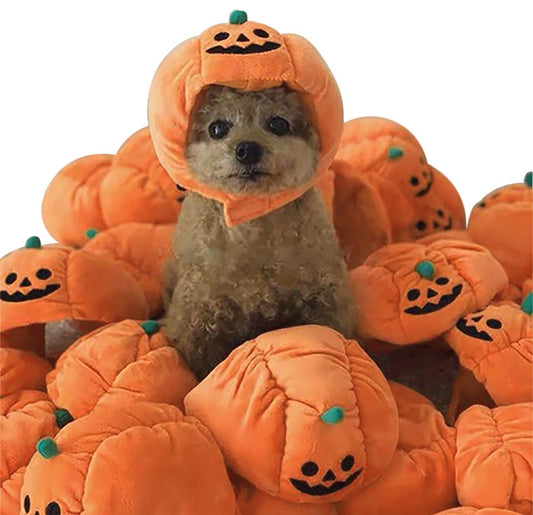 Cute Pet Halloween Pumpkin Cat And Dog Hat Headdress