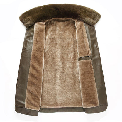 Men's Winter Warm Fur Collar Plush Jacket