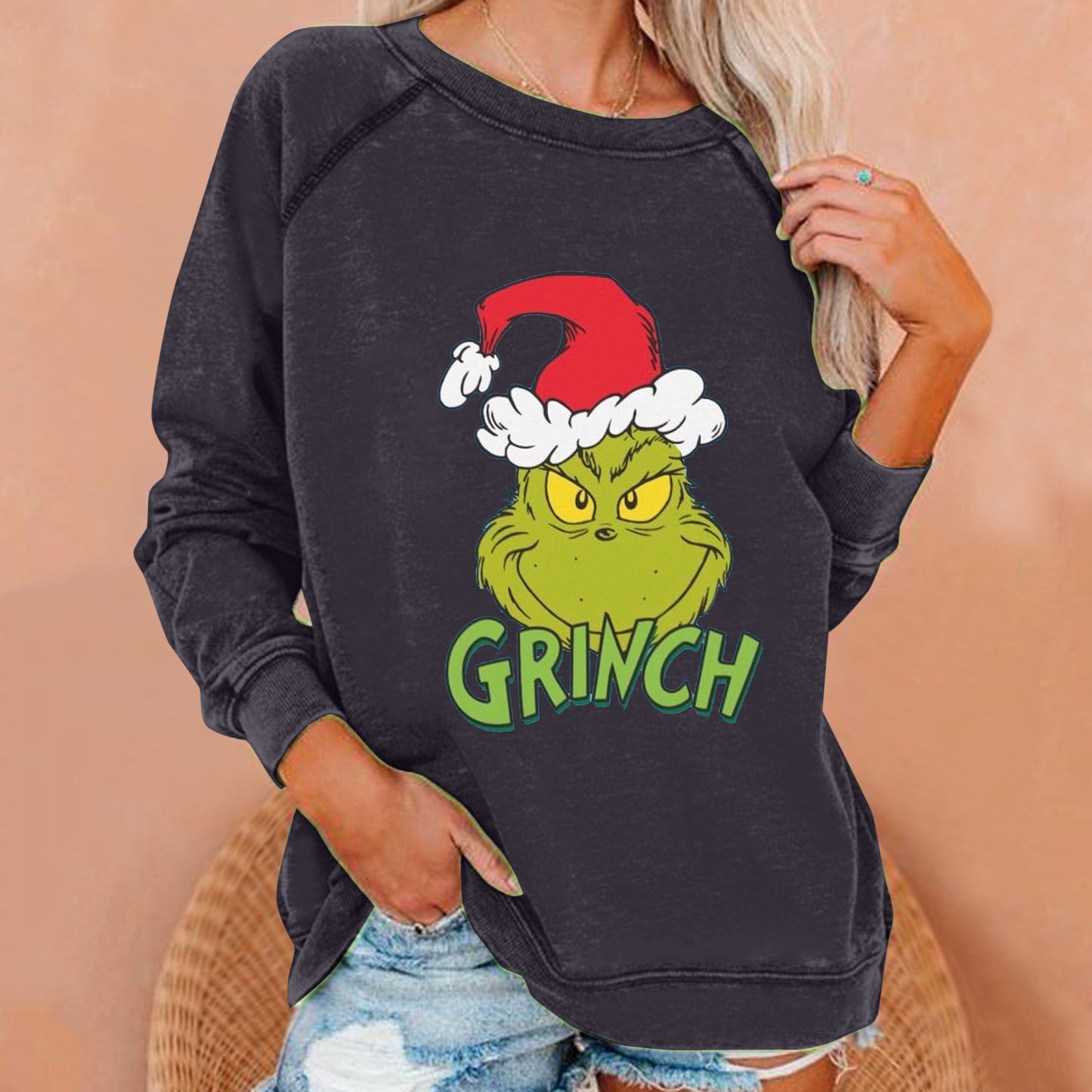 Women's Grinch Christmas Loose Sweatshirt