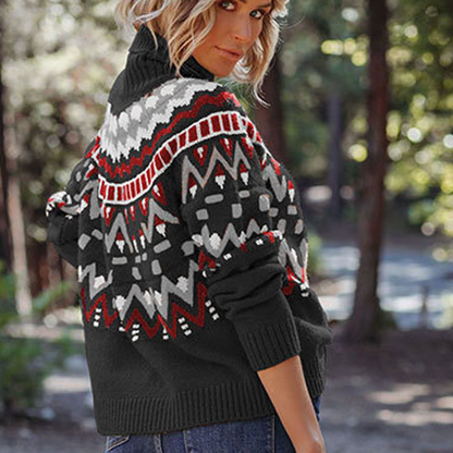 Women's Ethnic Pattern Knit Sweater