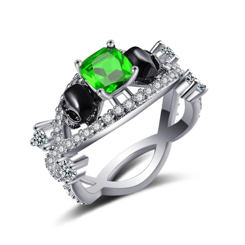Unisex Two Tone Skull Ring Exquisite Ring