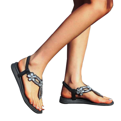Women's Crystal Embellished Flat Sandals