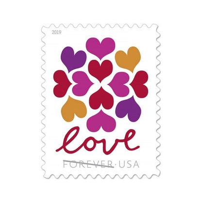 (2019) USPS Hearts Blossom Love Forever Stamps